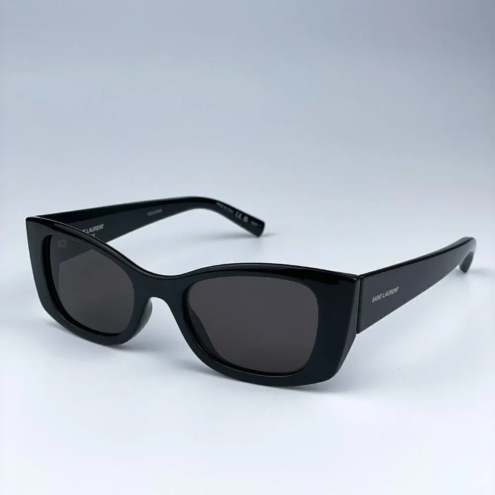 NEW Saint Laurent SL593 001 Black Square Unisex Sunglasses